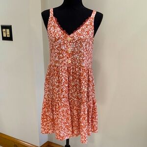 Blu Pepper Orange and White floral dress size S